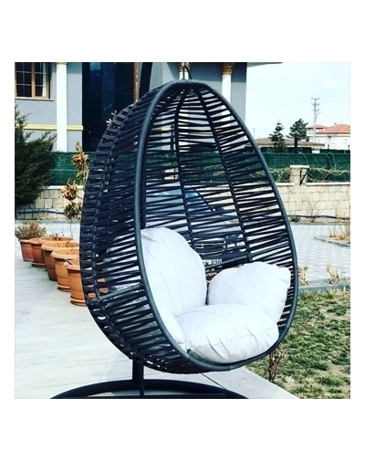 Tezdoor, Tek Kişilik Düz Siyah Renk Salıncak