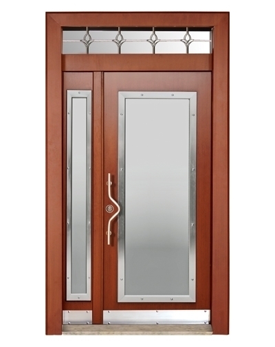 Tezdoor-0138 Kızıl Renk Düz Model Bina Giriş Kapısı