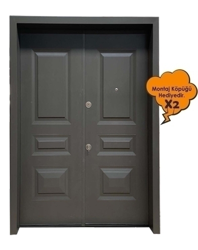 Tezdoor0171 Antrasit-Kabartma Model Bina Giriş Kapısı