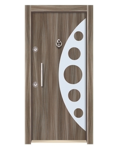 Tezdoor3557 Ahşap Kaplama Düz Model Çelik Kapı