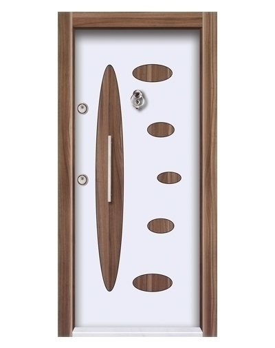 Tezdoor 3573 Ahşap Kaplama Düz Model Çelik Kapı