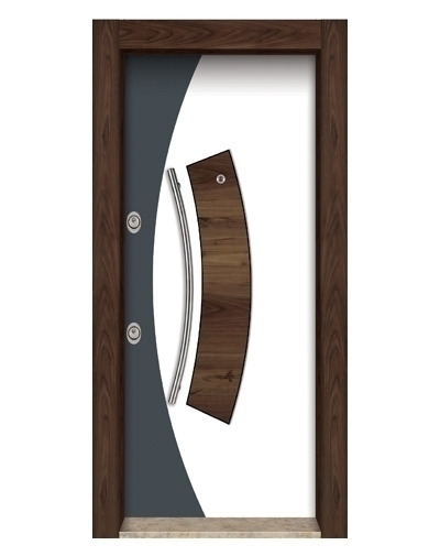 Tezdoor 3587 Ahşap Kaplama Düz Model Çelik Kapı