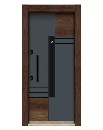 Tezdoor 3588 Ahşap Kaplama Düz Model Çelik Kapı