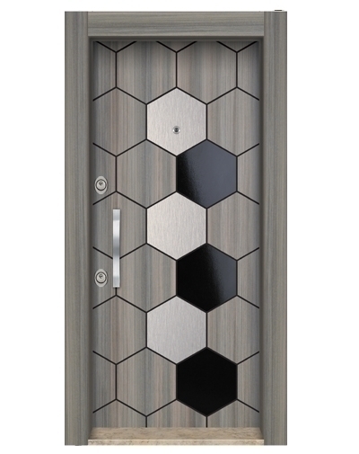Tezdoor 3594 Ahşap Kaplama Düz Model Çelik Kapı