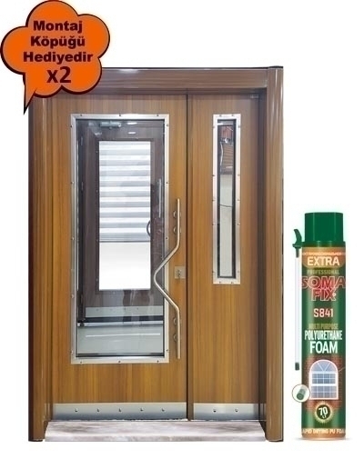 Tezdoor 0145 Ahşap Camlı Model Bina Giriş Kapısı