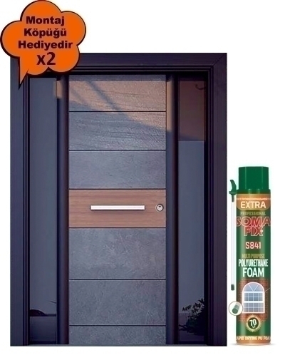 Tezdoor 0147 Siyah Camlı Model Bina Giriş Kapısı