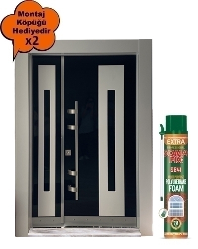 Tezdoor 0148 Beyaz Camlı Model Bina Giriş Kapısı