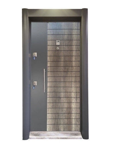 Tezdoor 1449 Statik Antrasit Kasa Düz Model Çelik Kapı, Daire Kapısı 
