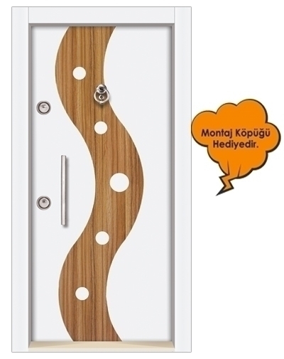 Tezdoor1554 Beyaz Statik Kasalı Düz Model Çelik Kapı 