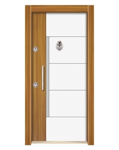 Tezdoor 3576-1  Ahşap Kaplama Düz Model Çelik Kapı