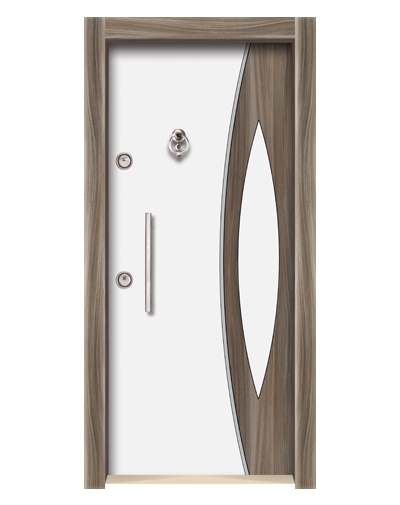 Tezdoor3561 Ahşap Kaplama Düz Model Çelik Kapı
