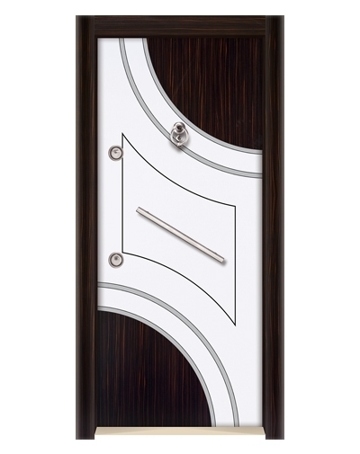 Tezdoor3569 Ahşap Kaplama Düz Model Çelik Kapı