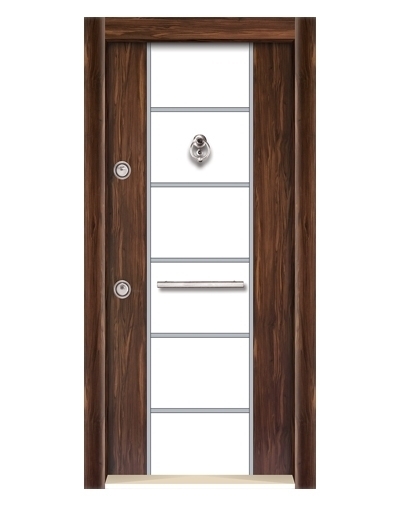 Tezdoor3579 Ahşap Kaplama Düz Model Çelik Kapı