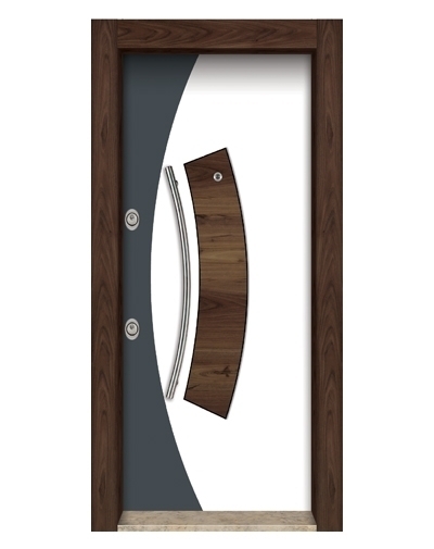 Tezdoor3587 Ahşap Kaplama Düz Model Çelik Kapı