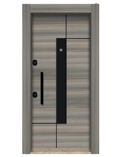 Tezdoor3589 Ahşap Kaplama Düz Model Çelik Kapı