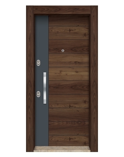 Tezdoor3598 Ahşap Kaplama Düz Model Çelik Kapı