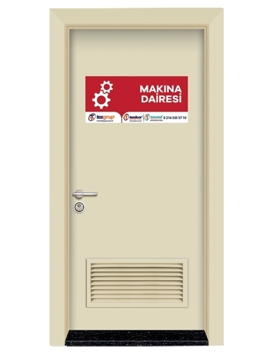 Tezdoor, TEZ4001-Menfezli Krem Rengi Makine Odası Kapısı