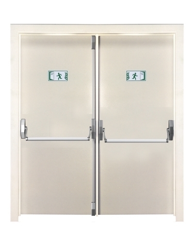 Tezdoor, TEZ4004-60 Dk Krem Çift Kanatlı Yangın Çıkış Kapısı