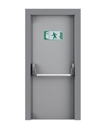 Tezdoor, TEZ4002-90 Dk Gri Tek Kanatlı Yangın Çıkış Kapısı