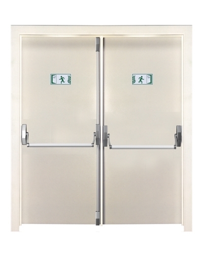 Tezdoor, TEZ4004-90 Dk Krem Çift Kanatlı Yangın Çıkış Kapısı