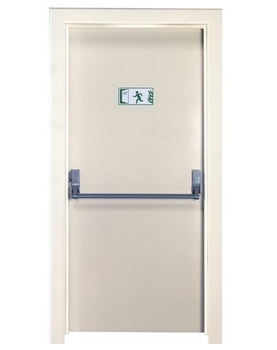 Tezdoor, TEZ4002-90 Dk Krem Tek Kanatlı Yangın Çıkış Kapısı
