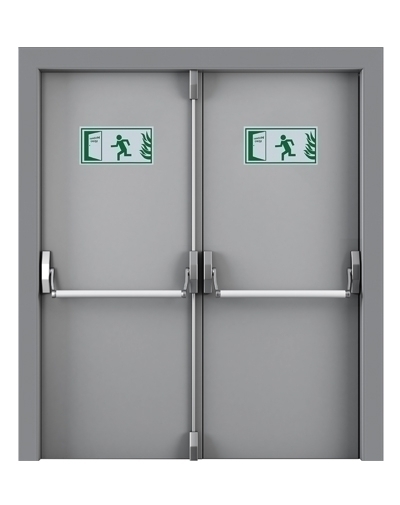 Tezdoor, TEZ4004-90 DkGri Çift Kanatlı Yangın Çıkış Kapısı